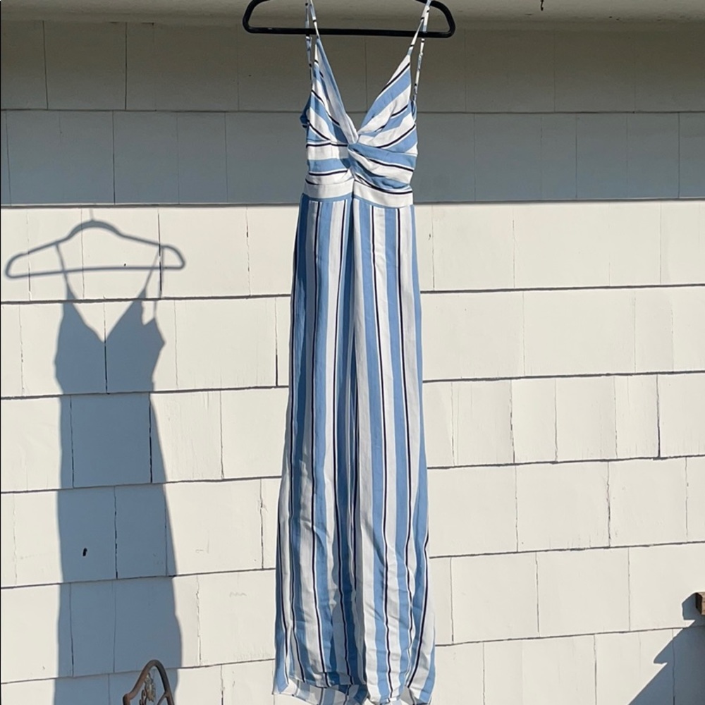Blue and White Stripe Jumpsuit - worn once